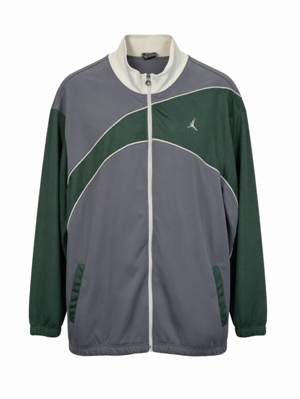 Nike Jordan Men's XXL Gray Green Track Jacket Polyester Sporty